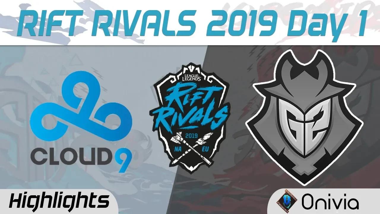 C9 vs G2 Highlights Rift Rivals Day 1 NA EU 2019 Cloud9 vs G2 Esports by Onivia thumbnail