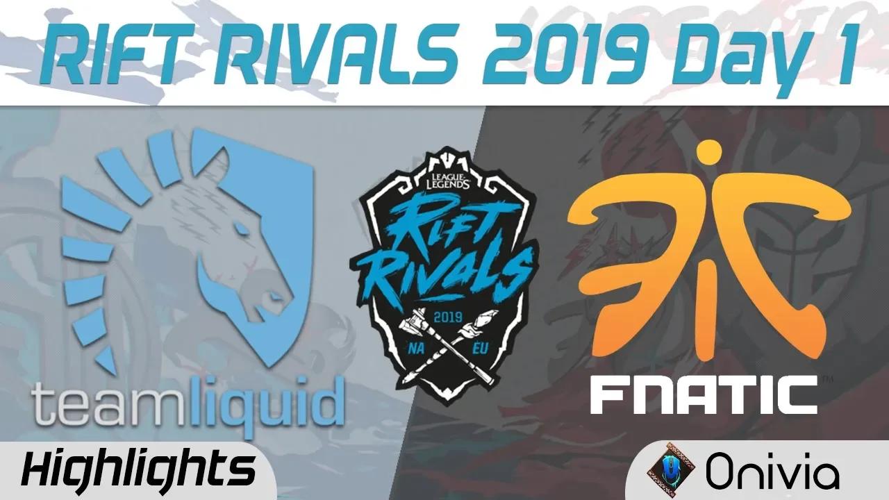 TL vs FNC Highlights Rift Rivals Day 1 NA EU 2019 Team Liquid vs Fnatic by Onivia thumbnail