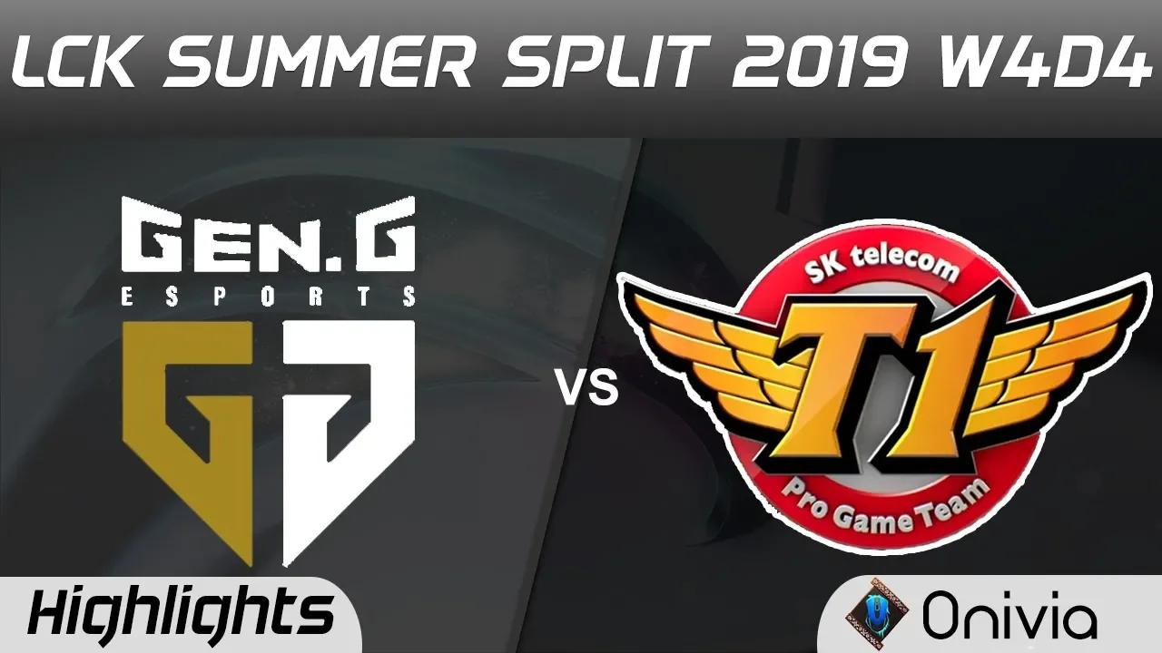 GEN vs SKT Highlights Game 1 LCK Summer 2019 W4D4 Gen G vs SK Telecom T1 Highlights by Onivia thumbnail