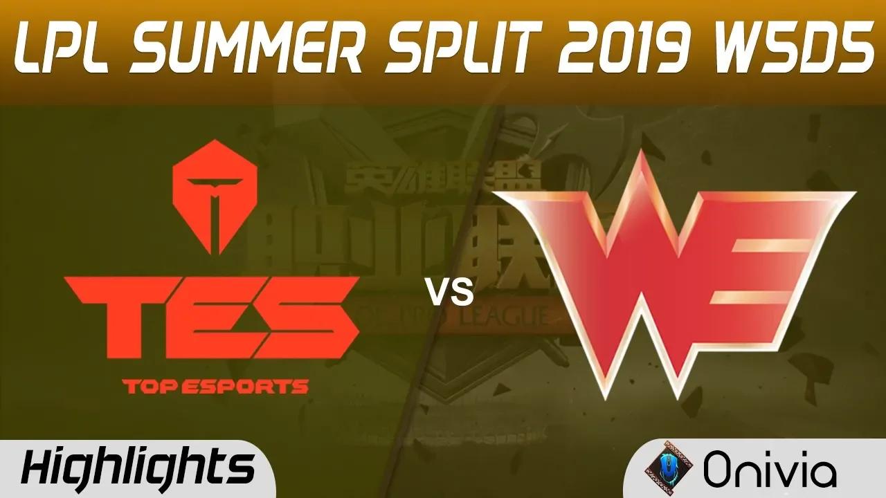 TES vs WE Highlights Game 2 LPL Summer 2019 W5D5 Top Esports vs Team WE LPL Highlights by Onivia thumbnail