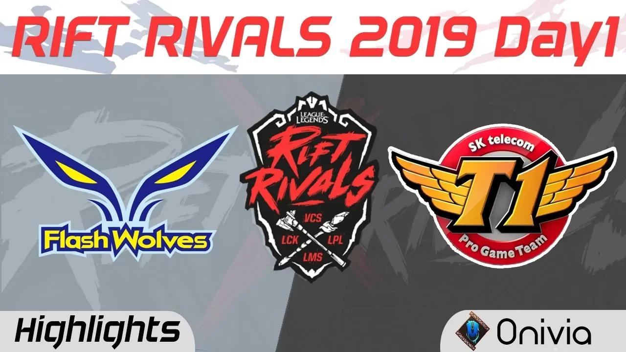 SKT vs FW Highlights Rift Rivals Day 1 LCK LPL LMS VCS 2019 SK Telecom T1 vs Flash Wolves by Onivia thumbnail