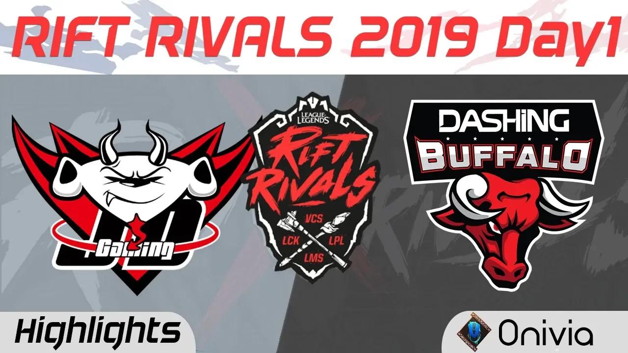 JDG vs DBL Highlights Rift Rivals Day 1 LCK LPL LMS VCS 2019 JD Gaming vs Dashing Buffalo by Onivia thumbnail