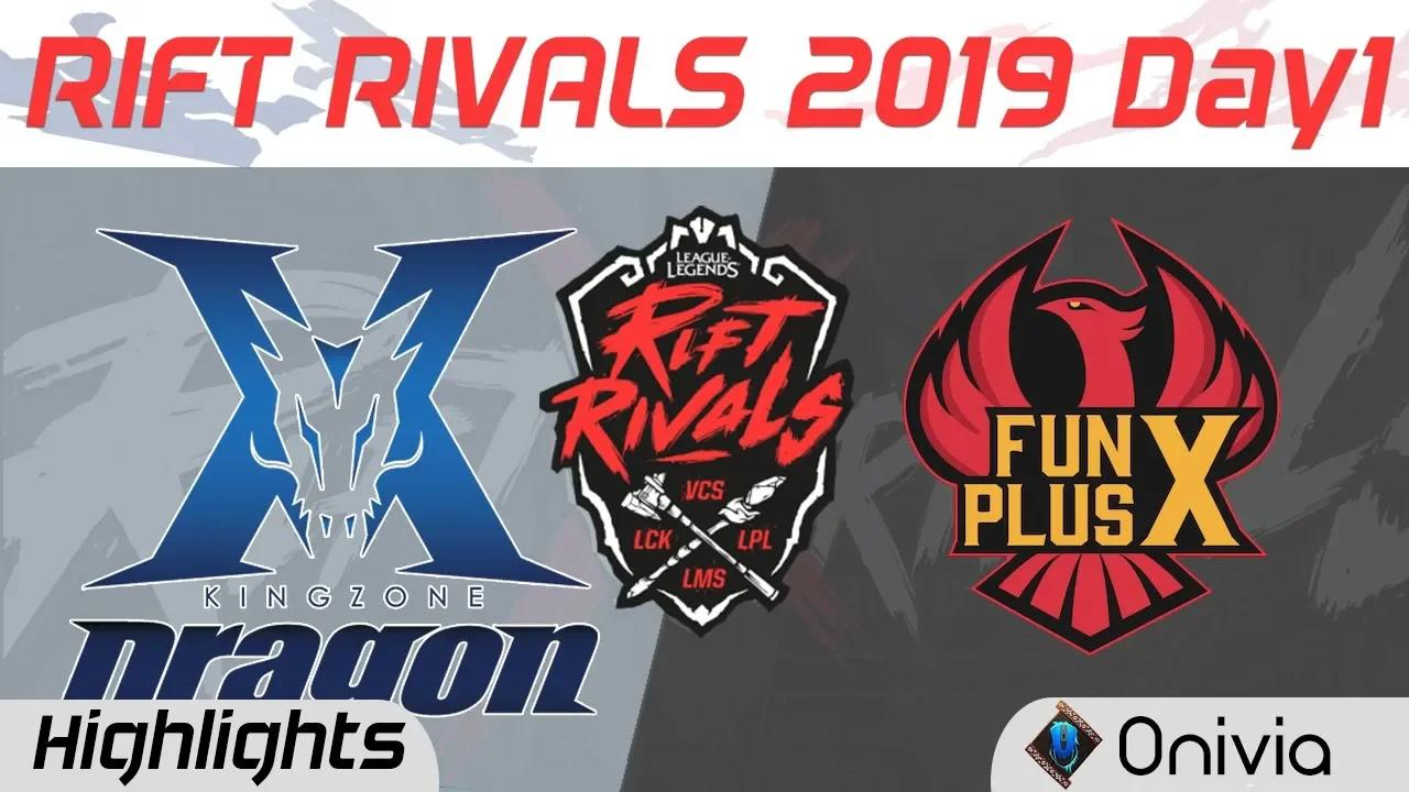 KZ vs FPX Highlights Rift Rivals Day 1 LCK LPL LMS VCS 2019 Kingzone DragonX vs FunPlus Phoenix by O thumbnail