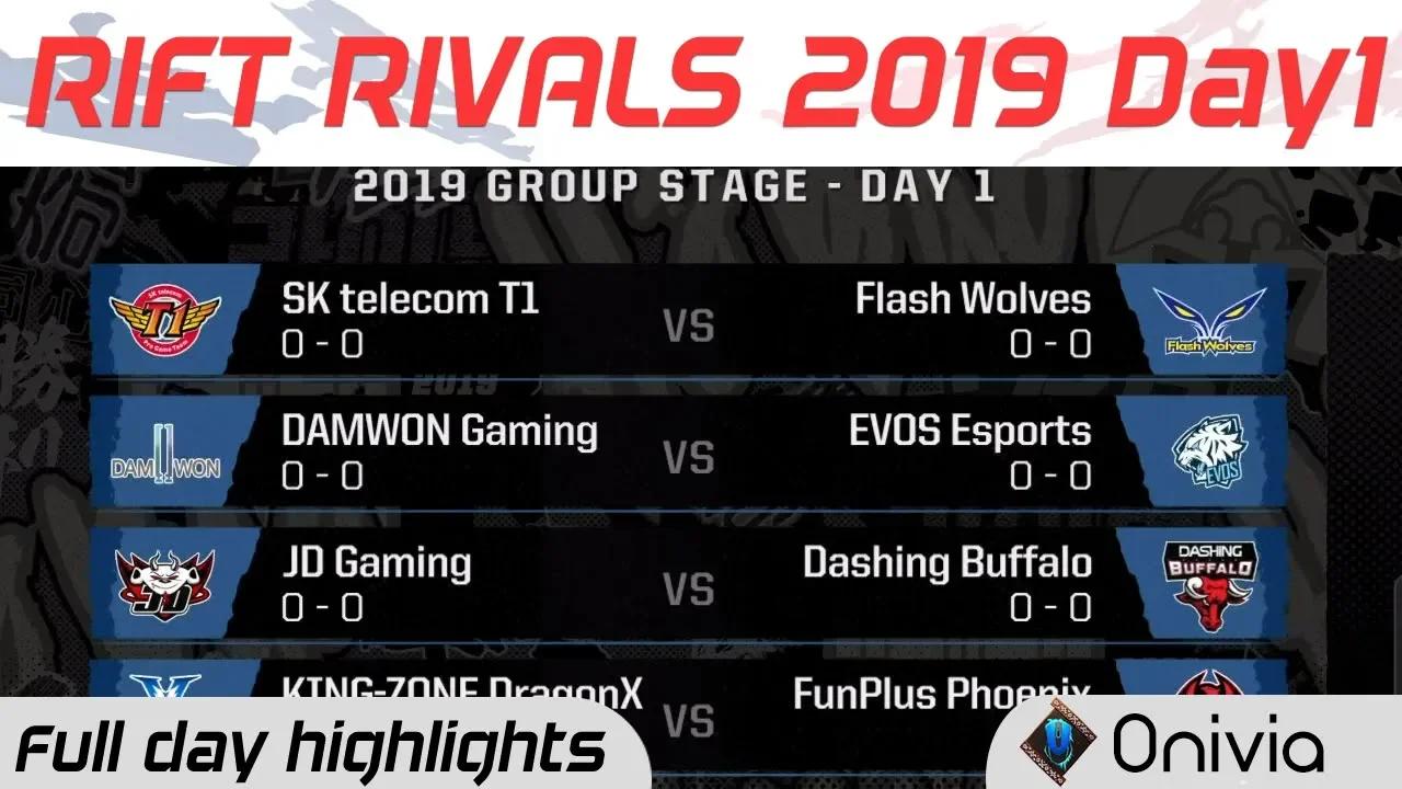 Full Day Rift Rivals LCK LPL LMS VCS Highlights 2019 Day 1 By Onivia thumbnail