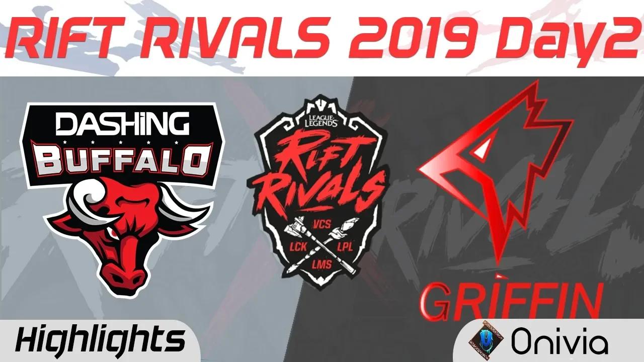 DBL vs GRF Highlights Rift Rivals Day 2 LCK LPL LMS VCS 2019 Dashing Buffalo vs Griffin by Onivia thumbnail