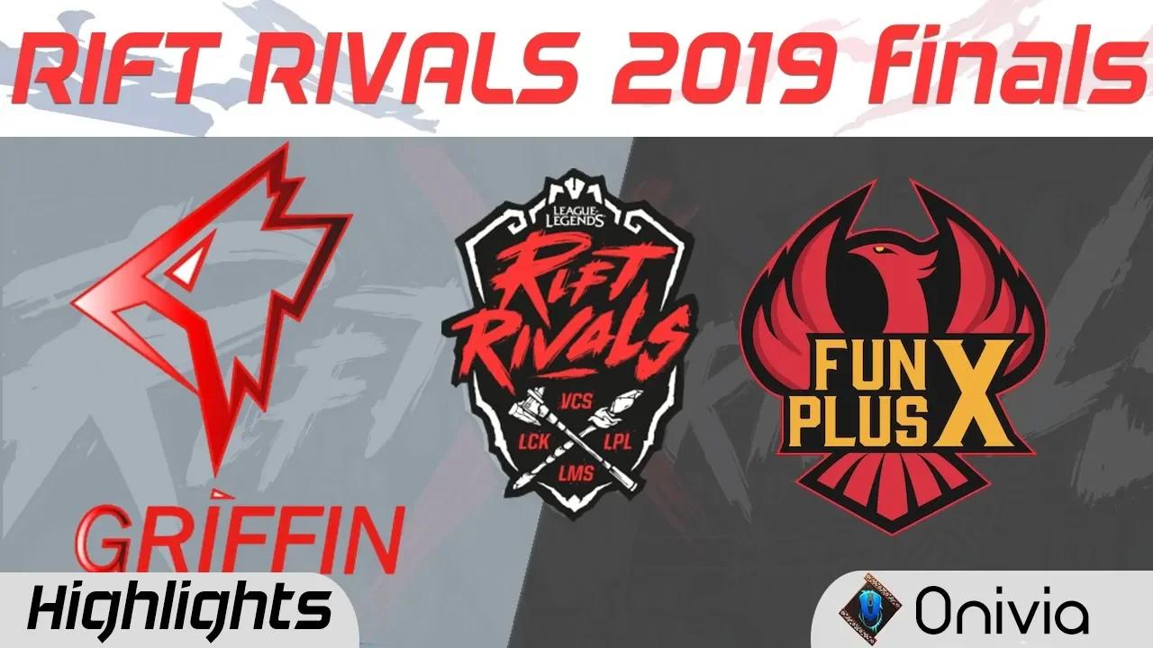 GRF vs FPX Highlights Rift Rivals Finals LCK LPL LMS VCS 2019 Griffin vs FunPlus Phoenix by Onivia thumbnail