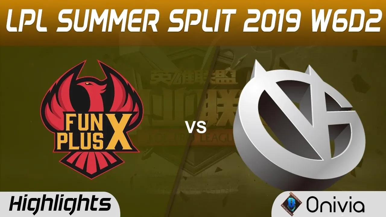 FPX vs VG Highlights Game 2 LPL Summer 2019 W6D2 FunPlus Phoenix vs Vici Gaming LPL Highlights by On thumbnail