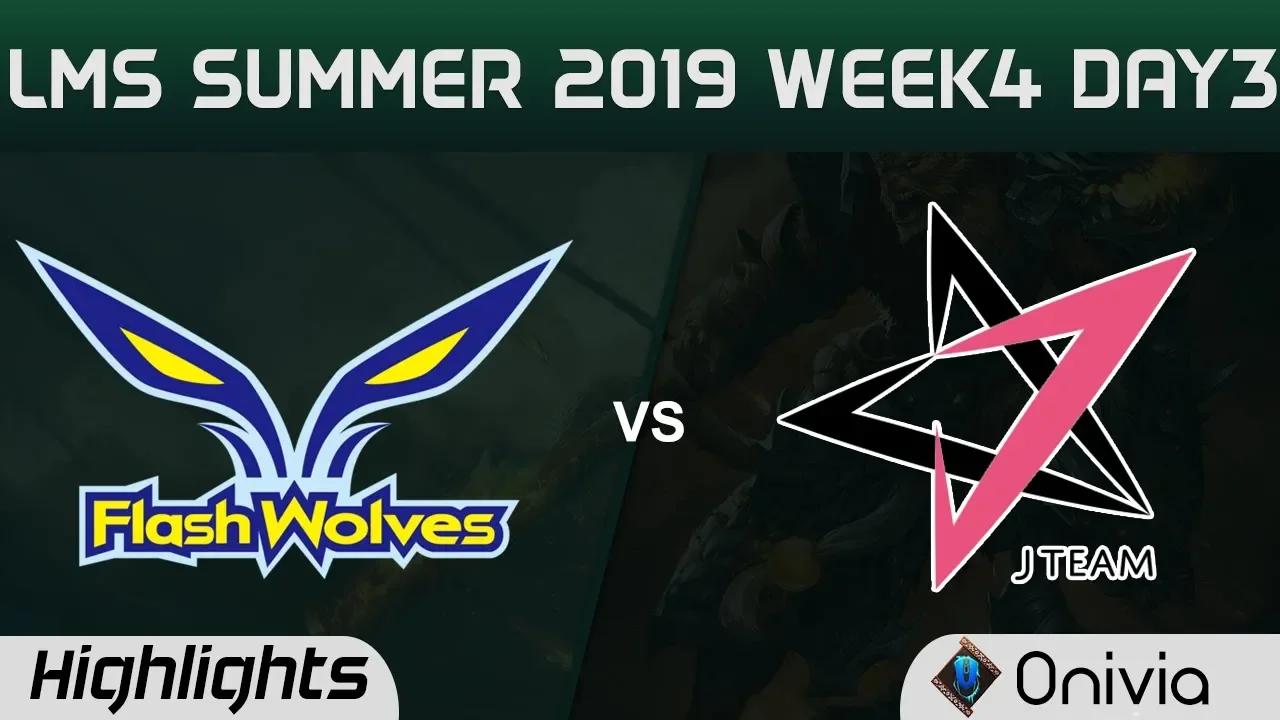 FW vs JT Highlights Game 2 LMS 夏季職業聯賽 W4D3 2019 Flash Wolves vs J Team by Onivia thumbnail