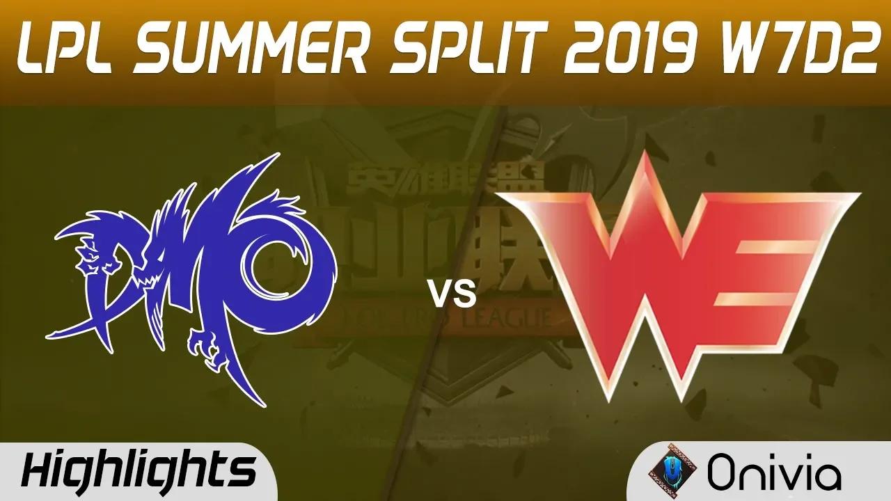 DMO vs WE Highlights Game 2 LPL Summer 2019 W7D2 Dominus Esports vs Team WE LPL Highlights by Onivia thumbnail