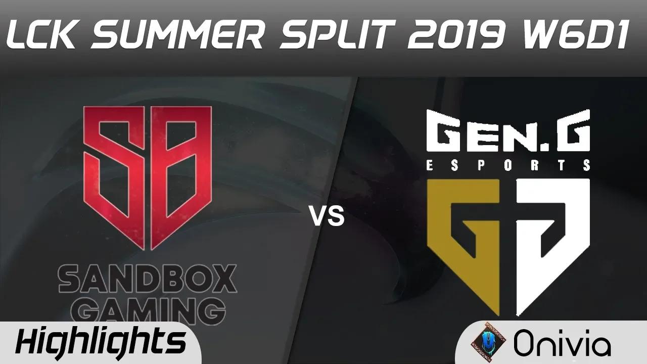 SB vs GEN Highlights Game 2 LCK Summer 2019 W6D1 SANDBOX Gaming vs Gen G Highlights by Onivia thumbnail