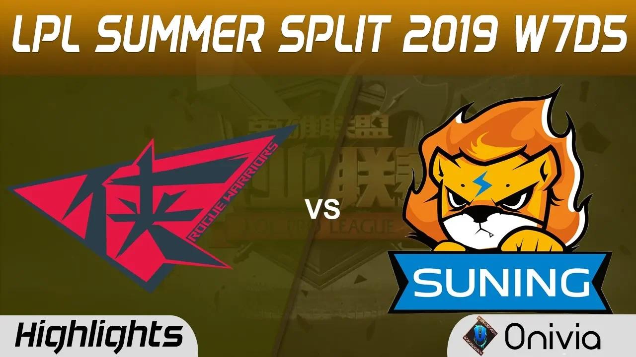 RW vs SN Highlights Game 1 LPL Summer 2019 W7D5 Rogue Warriors vs Suning Gaming LPL Highlights by On thumbnail