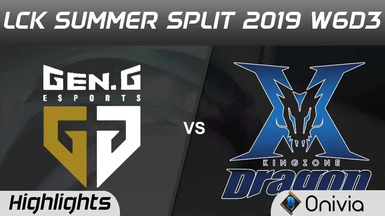 GEN vs KZ Highlights Game 1 LCK Summer 2019 W6D3 Gen G vs Kingzone DragonX Highlights by Onivia thumbnail