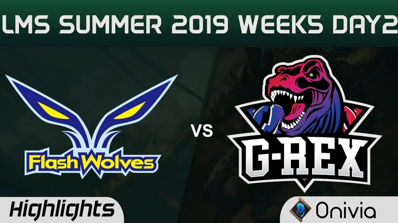 FW vs GRX Highlights Game 1 LMS 夏季職業聯賽 W5D2 2019 Flash Wolves vs G Rex by Onivia thumbnail