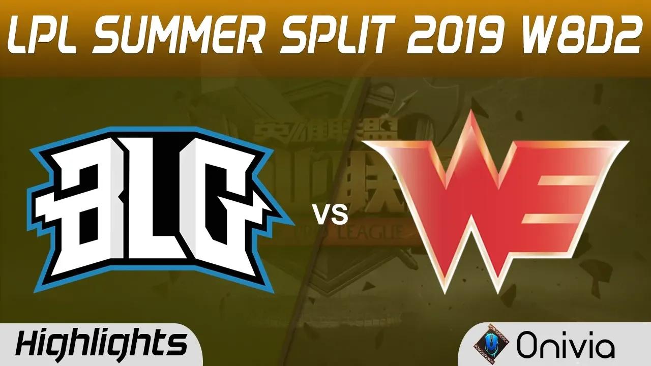 BLG vs WE Highlights Game 1 LPL Summer 2019 W8D2 Bilibili Gaming vs Team WE LPL Highlights by Onivia thumbnail