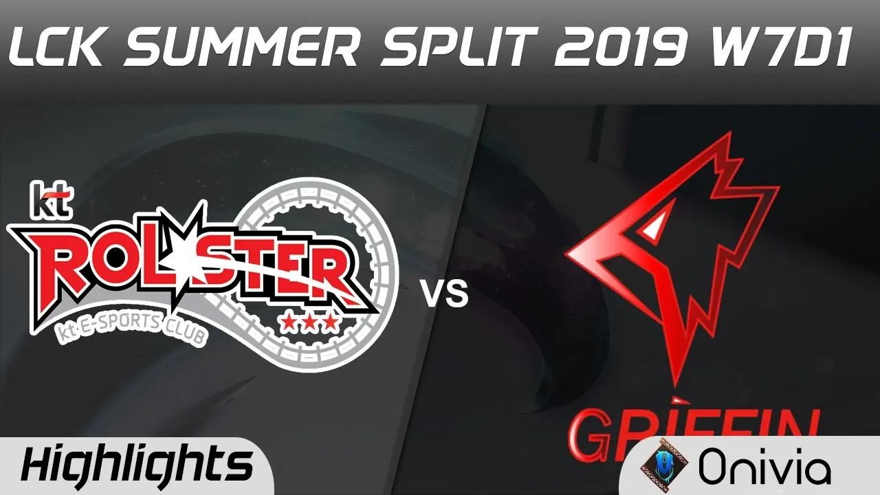 KT vs GRF Highlights Game 2 LCK Summer 2019 W7D1 KT Rolster vs Griffin Highlights by Onivia thumbnail