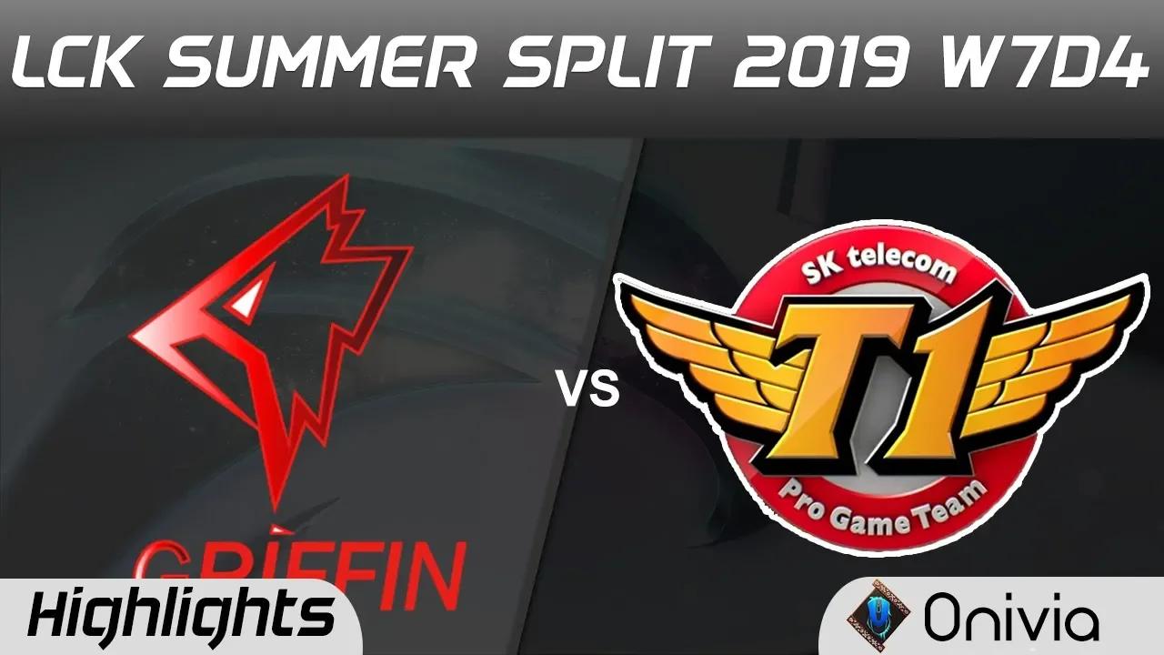 GRF vs SKT Highlights Game 1 LCK Summer 2019 W7D4 Griffin vs SK Telecom T1 Highlights by Onivia thumbnail