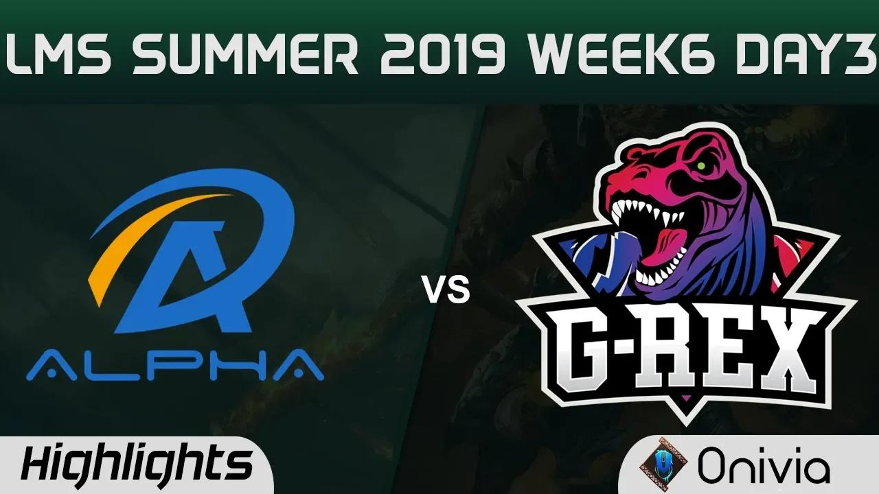 ALF vs GRX Highlights Game 1 LMS 夏季職業聯賽 W6D3 2019 Alpha Esports vs G Rex by Onivia thumbnail