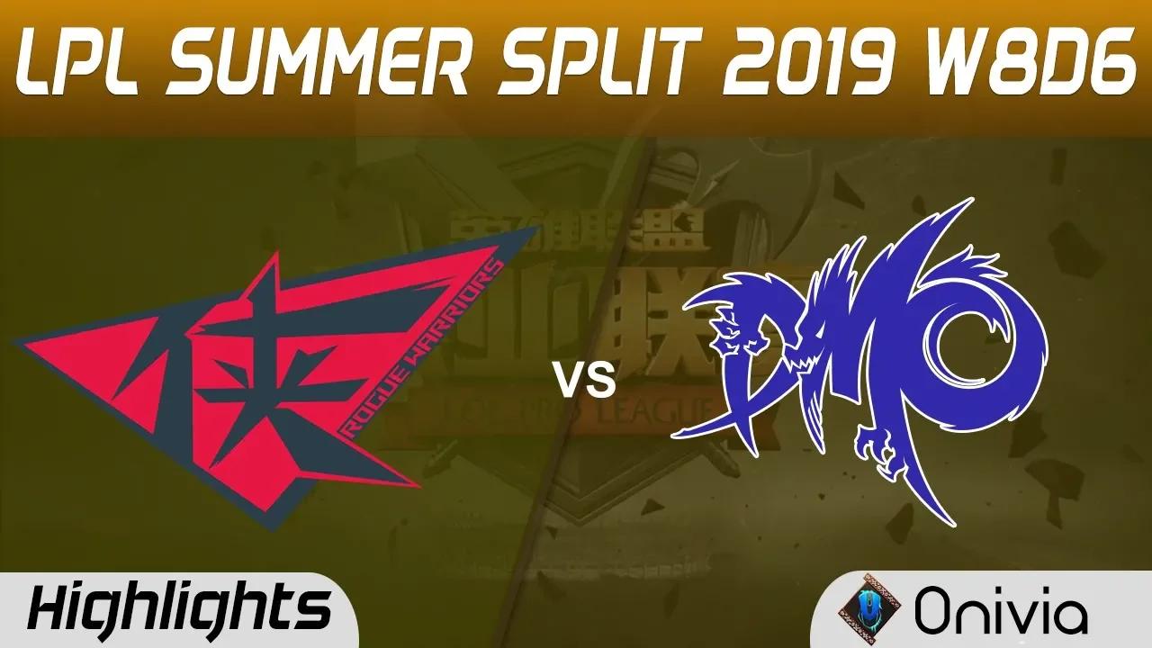 RW vs DMO Highlights Game 1 LPL Summer 2019 W8D6 Rogue Warriors vs Dominus Esports LPL Highlights by thumbnail