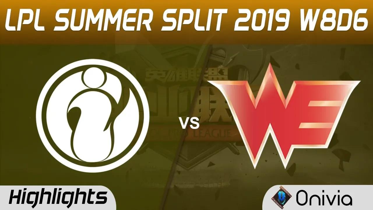 IG vs WE Highlights Game 1 LPL Summer 2019 W8D6 Invictus Gaming vs Team WE LPL Highlights by Onivia thumbnail