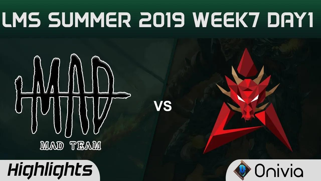 MAD vs HKA Highlights Game 1 LMS 夏季職業聯賽 W7D1 2019 MAD Team vs Hong Kong Attitude by Onivia thumbnail