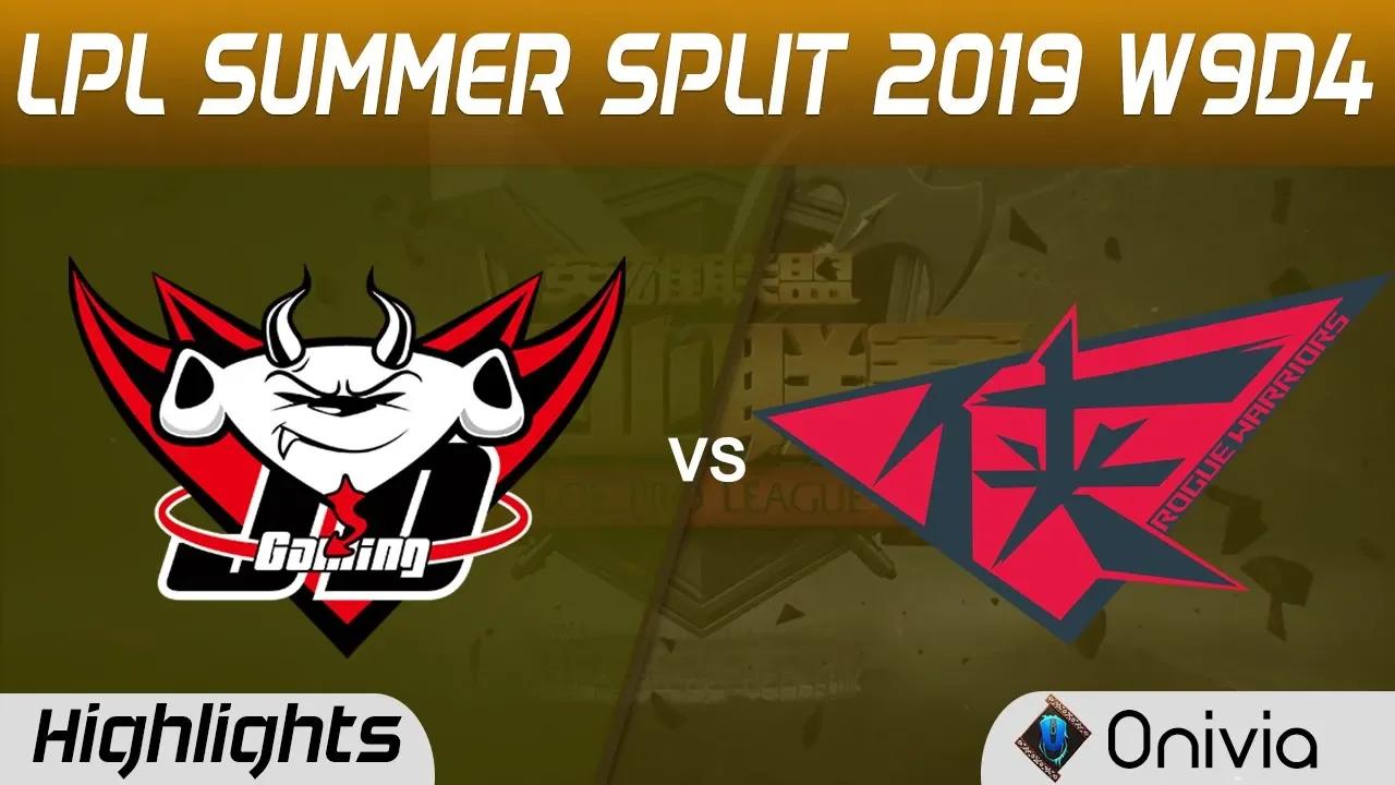 JDG vs RW Highlights Game 1 LPL Summer 2019 W9D4 JD Gaming vs Rogue Warriors LPL Highlights by Onivi thumbnail