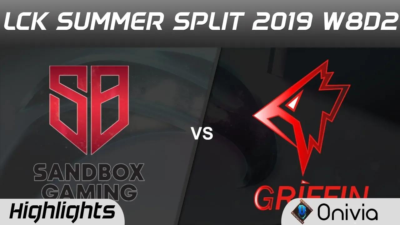 SB vs GRF Highlights Game 3 LCK Summer 2019 W8D2 SANDBOX Gaming vs Griffin Highlights by Onivia thumbnail