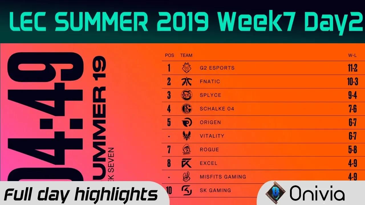 Full Day Highlights LEC Summer 2019 W7D2 By Onivia thumbnail