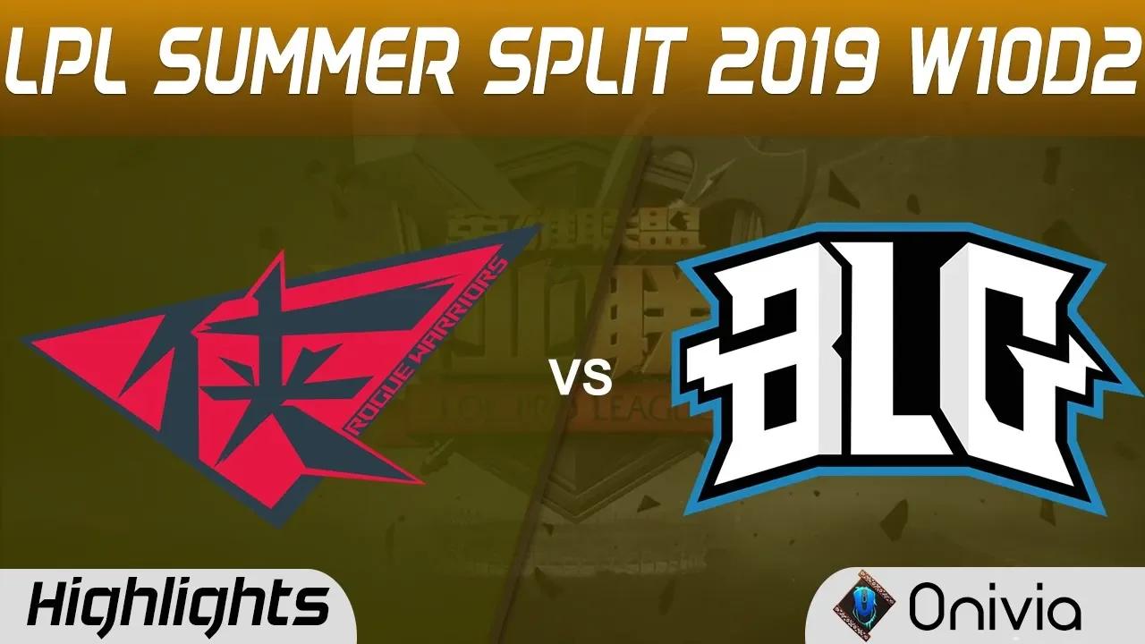 RW vs BLG Highlights Game 1 LPL Summer 2019 W10D2 Rogue Warriors vs Bilibili Gaming LPL Highlights b thumbnail