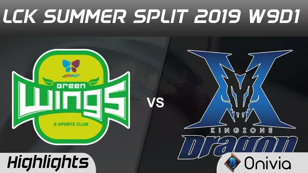 JAG vs KZ Highlights Game 1 LCK Summer 2019 W9D1 Jin Air GreenWings vs Kingzone DragonX Highlights b thumbnail