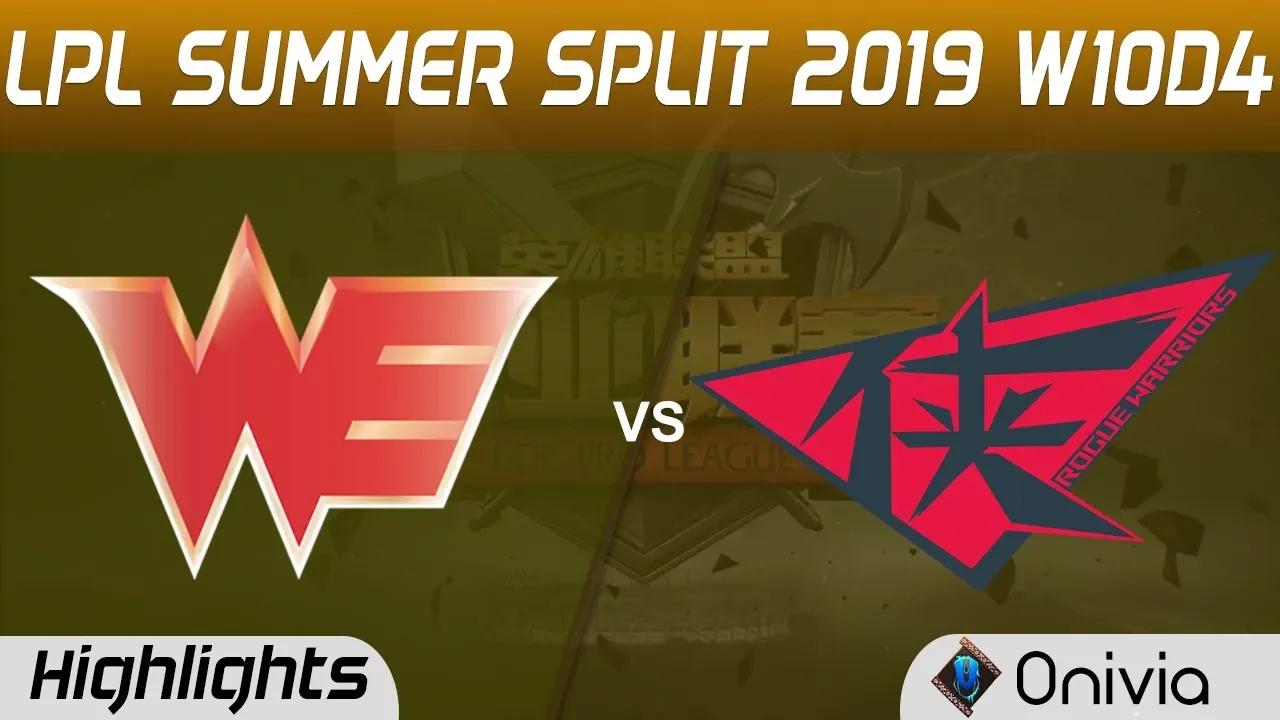 WE vs RW Highlights Game 2 LPL Summer 2019 W10D4 Team WE vs Rogue Warrior LPL Highlights by Onivia thumbnail