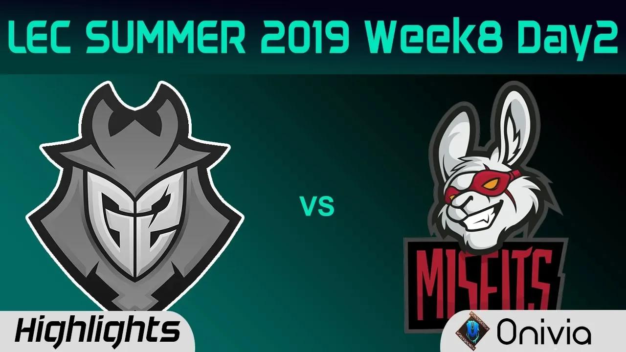 G2 vs MSF Highlights LEC Summer 2019 W8D2 G2 Esports vs Misfits Gaming LEC Highlights By Onivia thumbnail