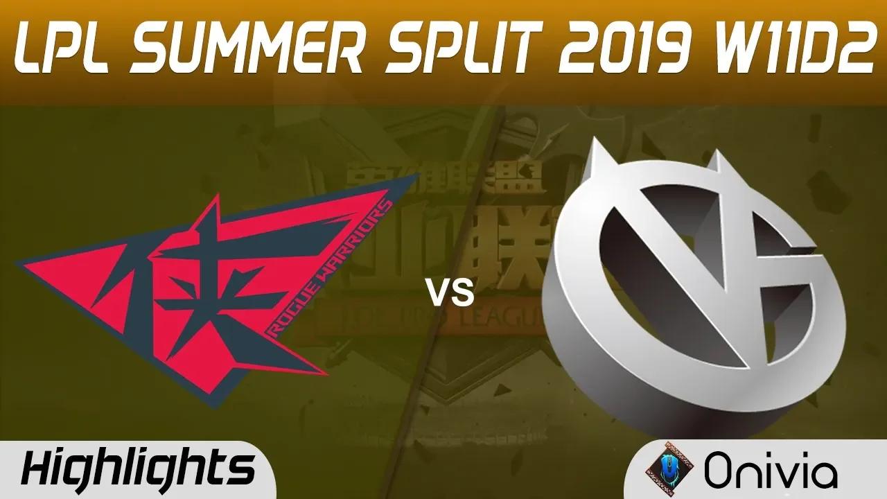 RW vs VG Highlights Game 1 LPL Summer 2019 W11D2 Rogue Warriors vs Vici Gaming LPL Highlights by Oni thumbnail