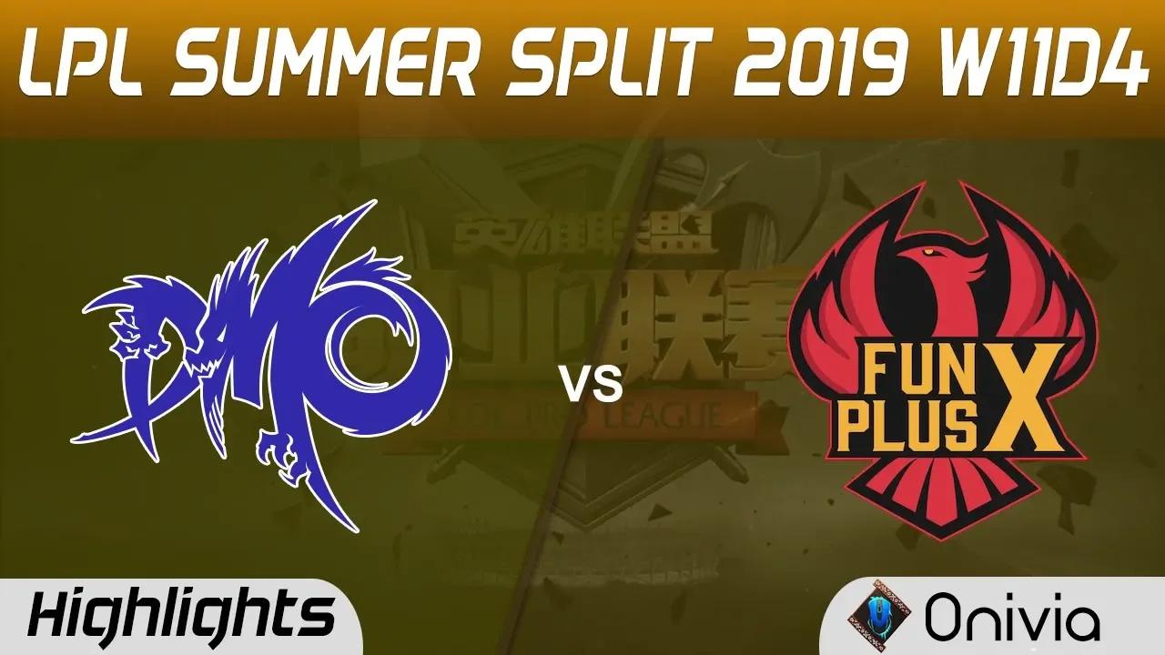 DMO vs FPX Highlights Game 1 LPL Summer 2019 W11D4 Dominus Esports vs Fun Plus Phoenix LPL Highlight thumbnail