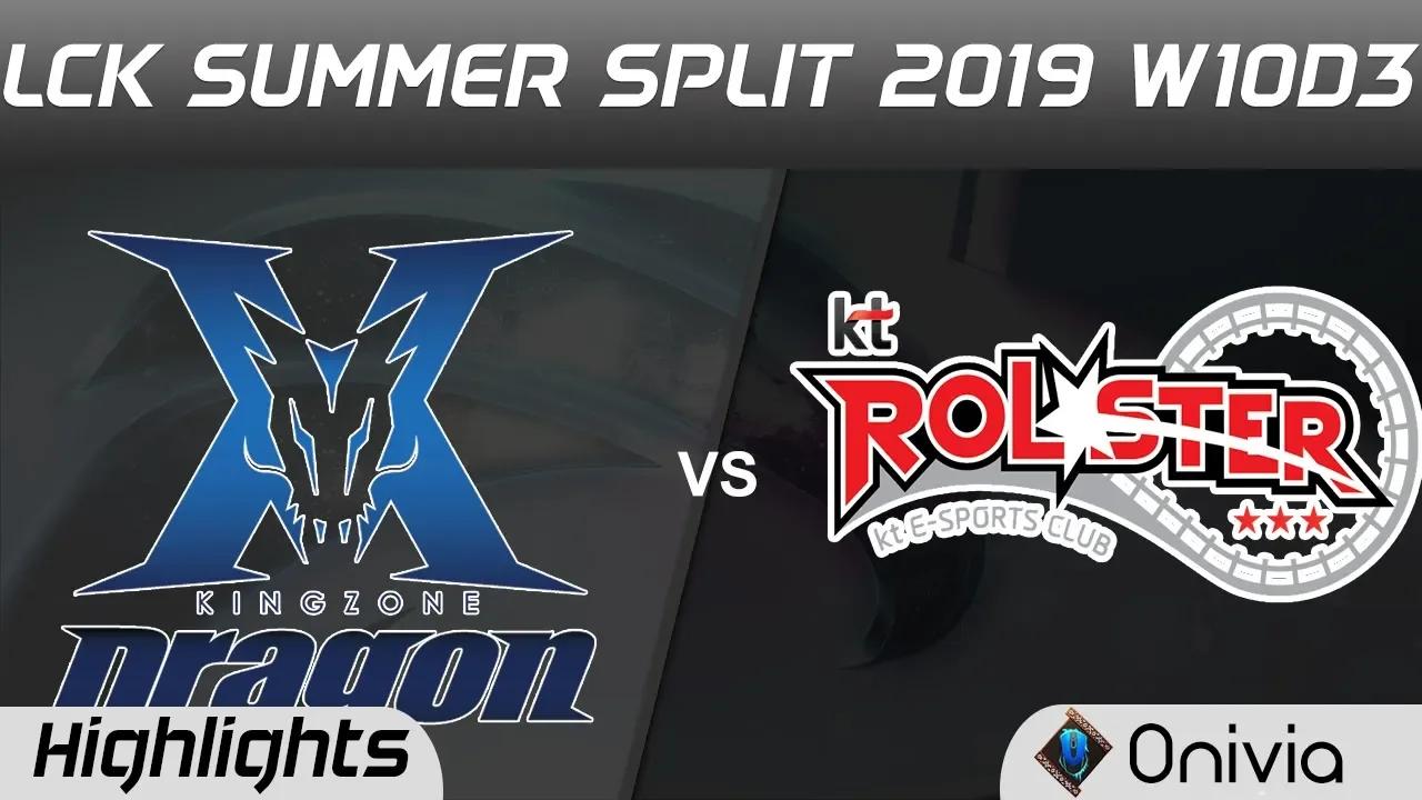 KZ vs KT Highlights Game 2 LCK Summer 2019 W10D3 Kingzone DragonX vs KT Rolster Highlights by Onivia thumbnail