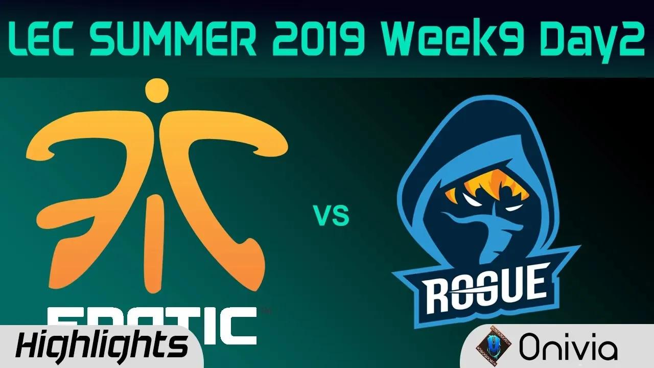 FNC vs RGE Highlights LEC Summer 2019 W9D2 Fnatic vs Rogue LEC Highlights By Onivia thumbnail