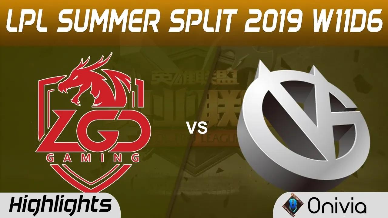 LGD vs VG Highlights Game 1 LPL Summer 2019 W11D6 LGD Gaming vs Vici Gaming LPL Highlights by Onivia thumbnail