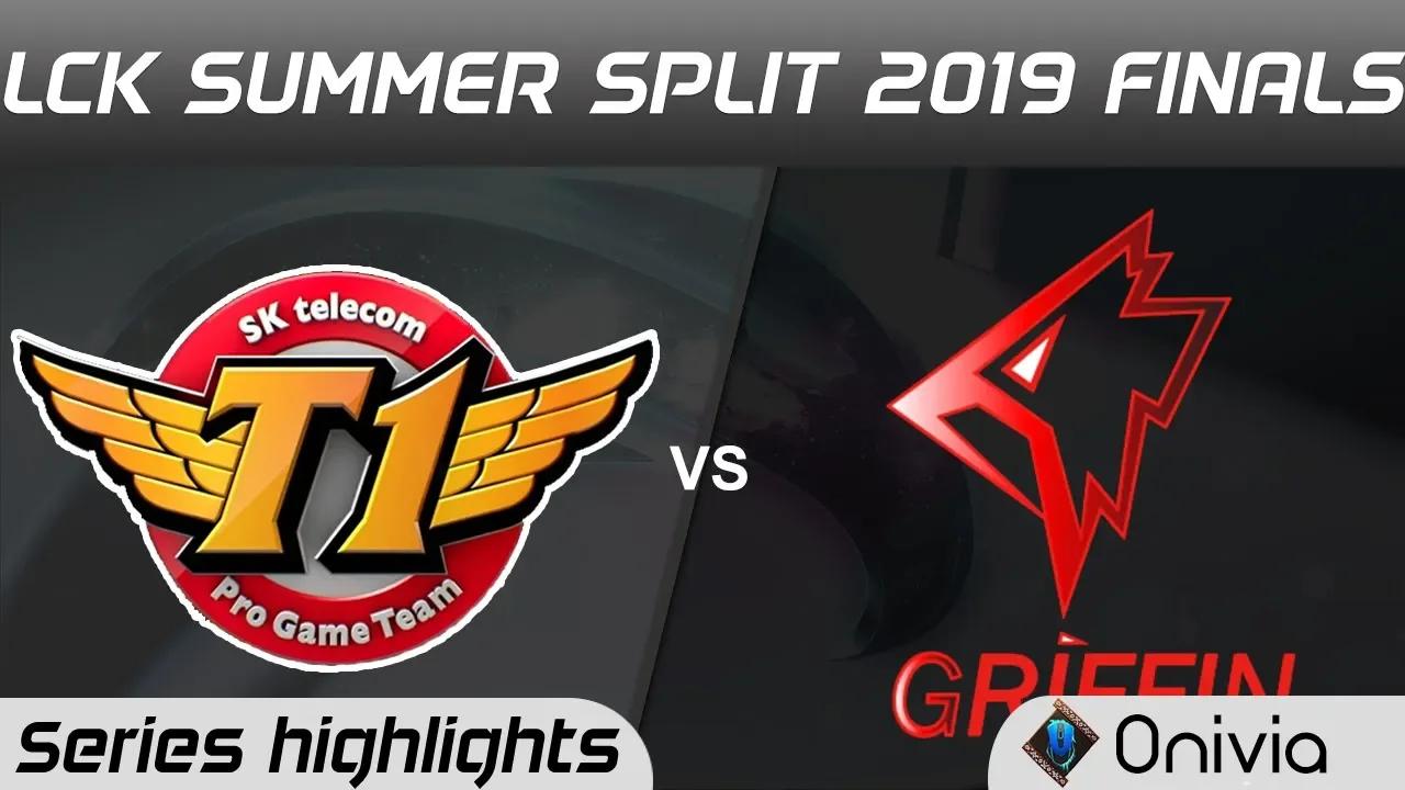 SKT vs GRF Highlights All Games LCK Summer 2019 Finals SK Telecom T1 vs Griffin Highlights by Onivia thumbnail