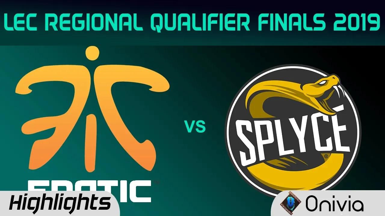 FNC vs SPY Highlights Game 1 LEC 2019 Regional Qualifier Finals Fnatic vs Splyce LEC Highlights by O thumbnail