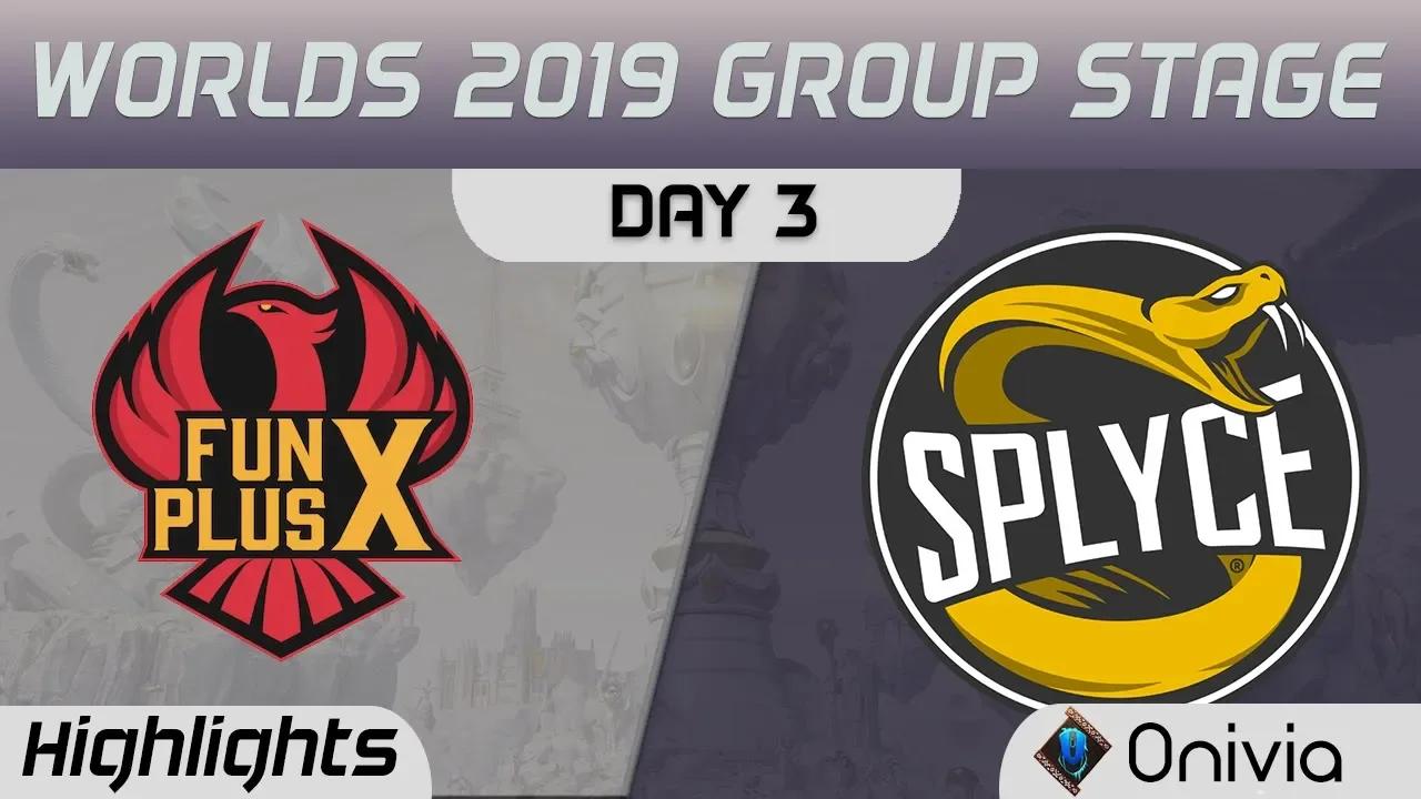 FPX vs SPY Highlights Worlds 2019 Main Event Group Stage FunPlus Phoenix vs Splyce by Onivia thumbnail