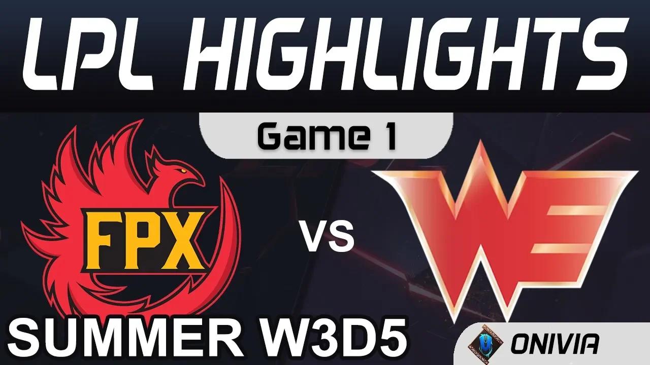 FPX vs WE Highlights Game 1 LPL Summer Season 2020 W3D5 FunPlus Phoenix vs Team WE by Onivia thumbnail