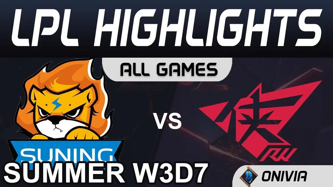 SN vs RW Highlights ALL GAMES LPL Summer Season 2020 W3D7 Suning vs Rogue Warriors by Onivia thumbnail