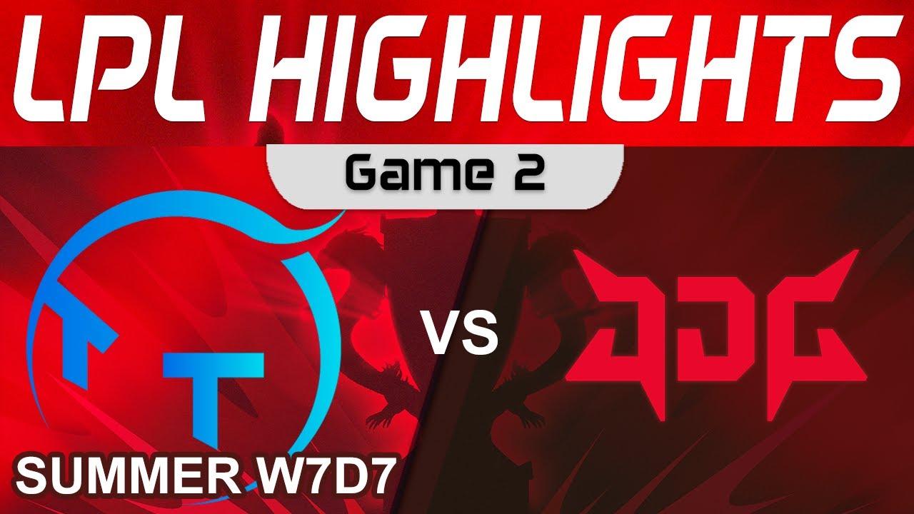 TT vs JDG Highlights Game 2 LPL Summer Season 2023 W7D7 ThunderTalk Gaming vs JD Gaming by Onivia thumbnail