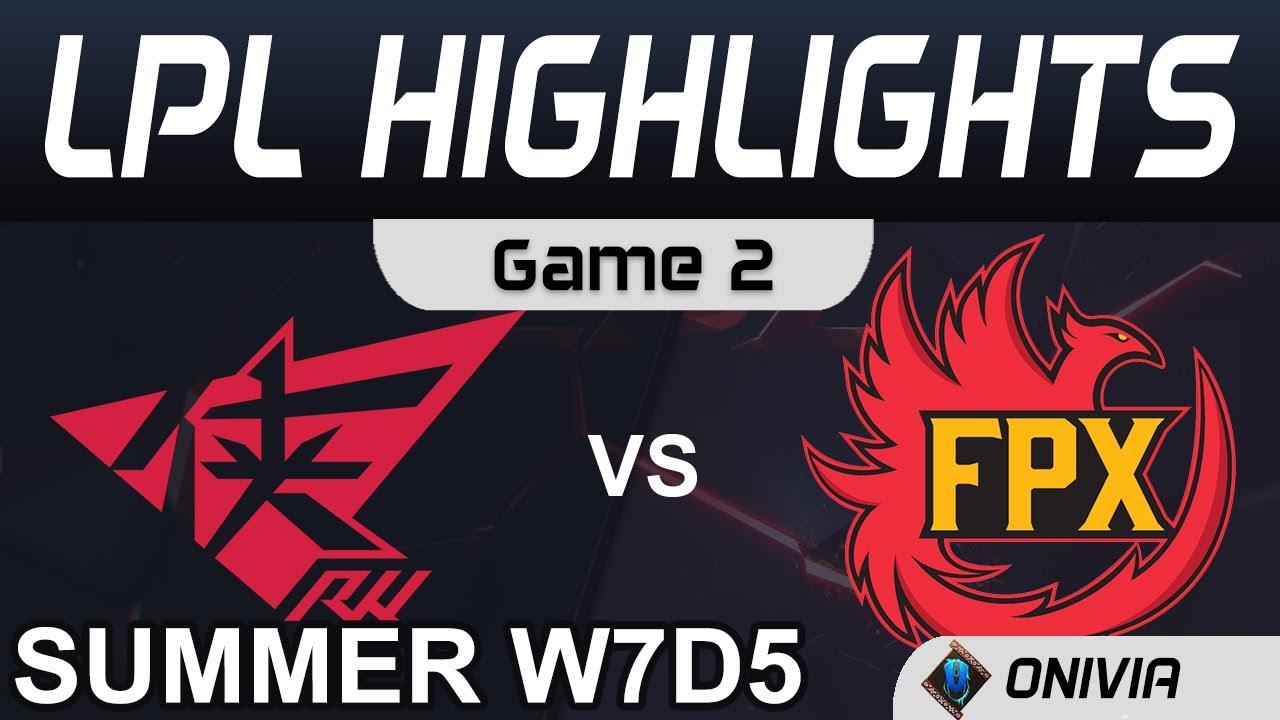 RW vs FPX Highlights Game 2 LPL Summer Season 2020 W7D5 Rogue Warriors vs FunPlus Phoenix by Onivia thumbnail