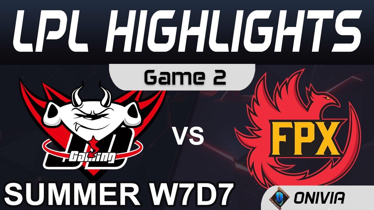 JDG vs FPX Highlights Game 2 LPL Summer Season 2020 W7D7 JD Gaming vs FunPlus Phoenix by Onivia thumbnail