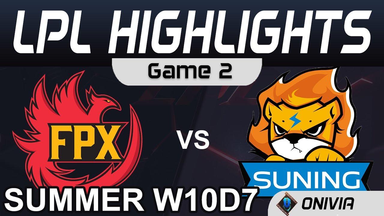 FPX vs SN Highlights Game 2 LPL Summer Season 2020 W10D7 FunPlus Phoenix vs Suning by Onivia thumbnail