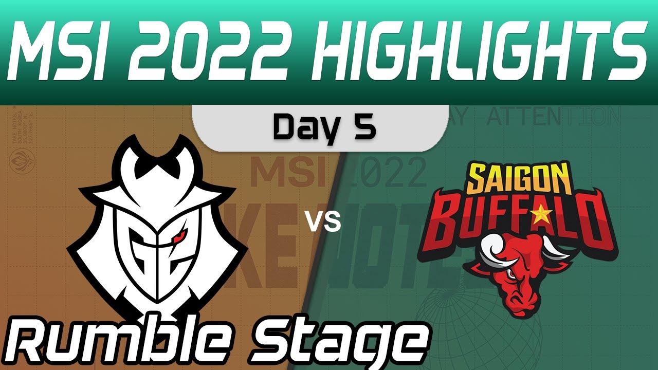 G2 vs SGB Highlights Day 5 MSI 2022 Rumble Stage G2 Esports vs Saigon Buffalo by Onivia thumbnail