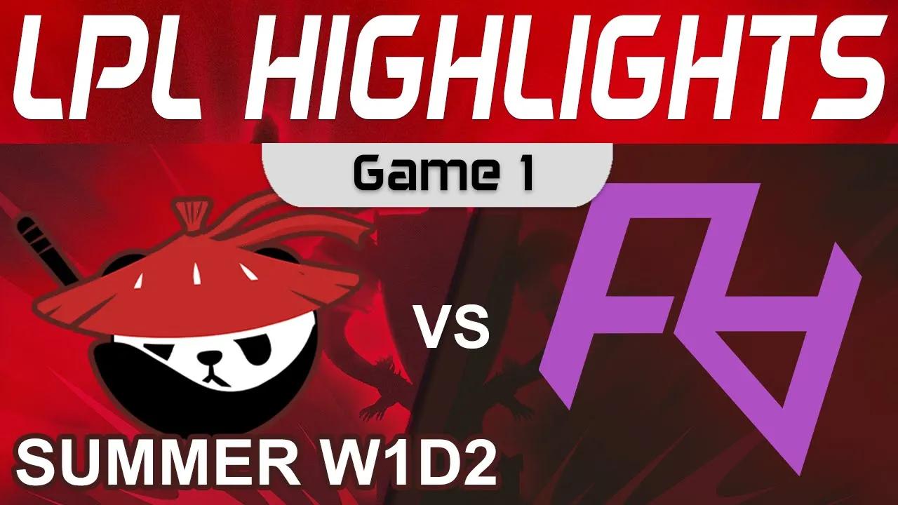 AL vs RA Highlights Game 1 LPL W1D2 Summer Season 2022 Anyone's Legend vs Rare Atom by Onivia thumbnail