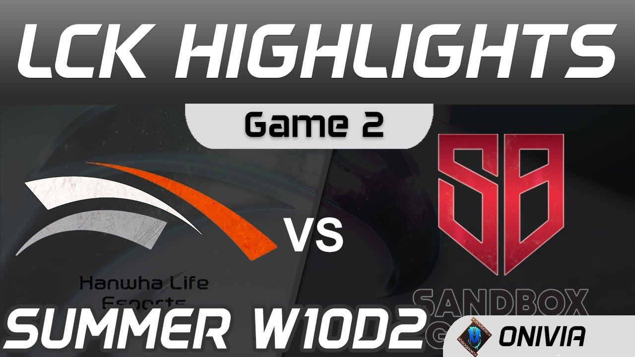 HLE vs SB Highlights Game 2 LCK Summer Season 2020 W10D2 Hanwha Life Esports vs SANDBOX Gaming by On thumbnail