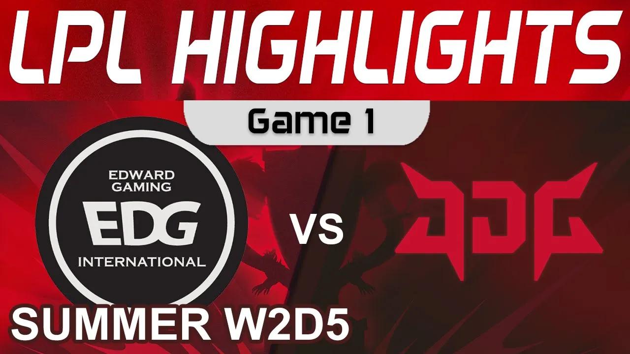 EDG vs JDG Highlights Game 1 LPL Summer Season 2022 W2D5 EDward Gaming vs JD Gaming by Onivia thumbnail