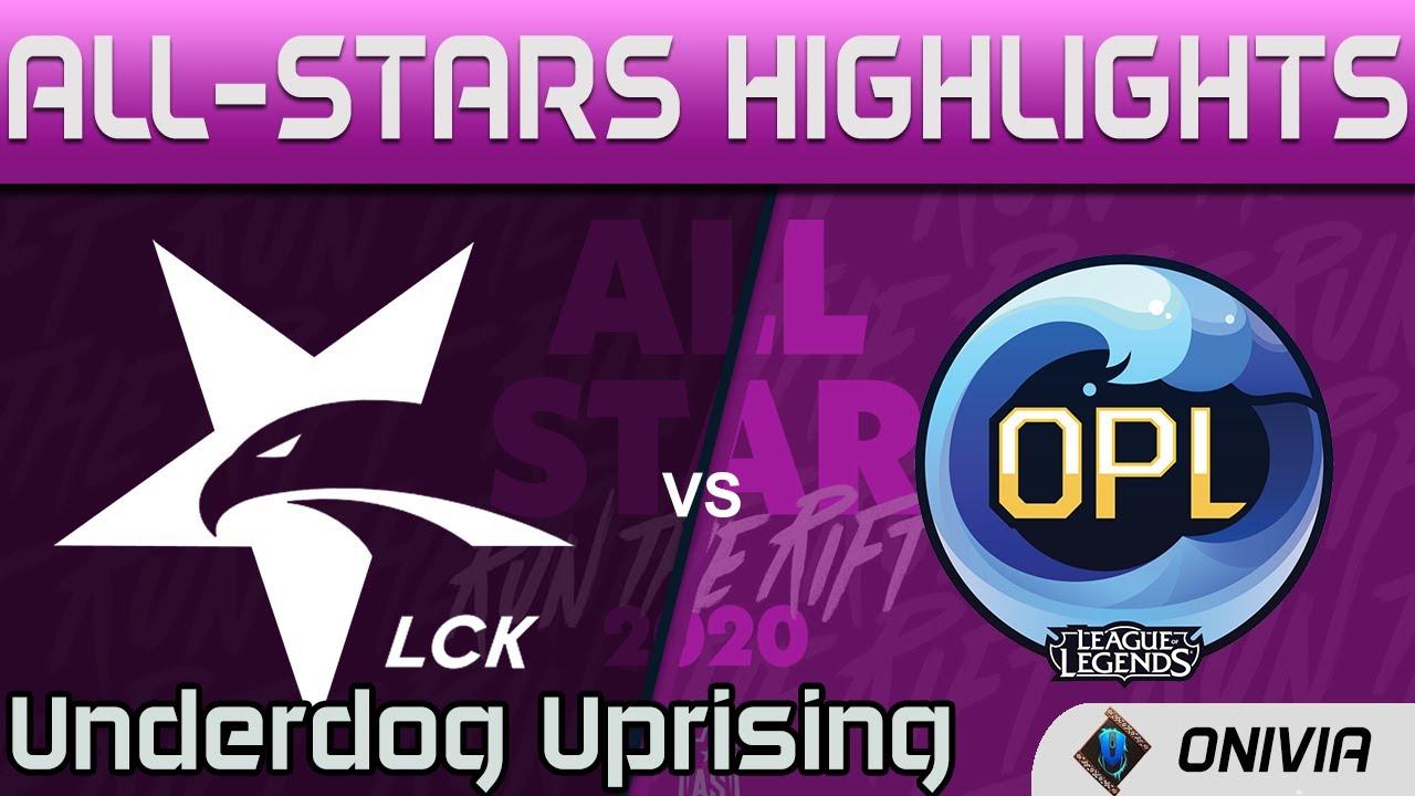 LCK vs OPL Highlights Underdog Uprising LoL All Stars 2020 by Onivia thumbnail